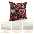 thumbnail image 4 of JEUXUS  Valentine's Day Hugs and Kisses Love You More Throw Pillow Covers,  Valentine Heart Stripes Wedding Cushion Case Decoration for Sofa Couch, 4 of 5