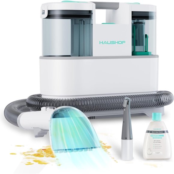 Portable Carpet Spot and Upholstery Cleaner, Lightweight Deep Cleaning Machine with Powerful Suction for Pet Stains, Couch, Rug, Car Seats, and Narrow Spaces