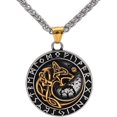 thumbnail image 1 of Noridc Collier Viking Hommes Loup Collier en Acier Inoxydable Bijoux Viking pour Hommes avec Sac Cadeau Valknut, 1 of 4