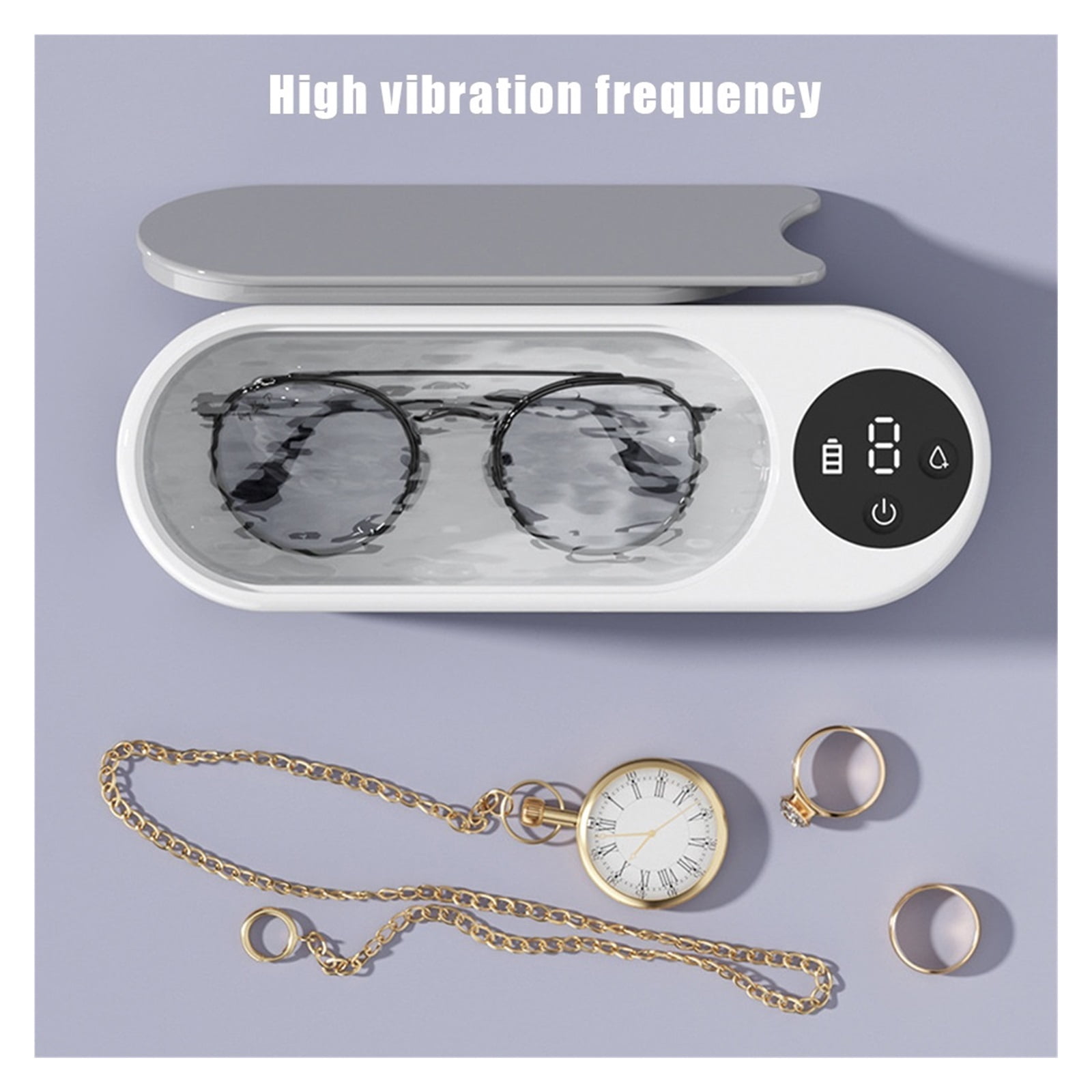 Ultrasonic Eyeglass Washing Tool Portable Glasses Cleaner Retainer Cleaner Machine Multifunctional