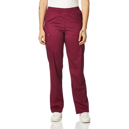 

WonderWink Women s Wonderwork Pull-On Cargo Scrub Pant 5X-Large Wine