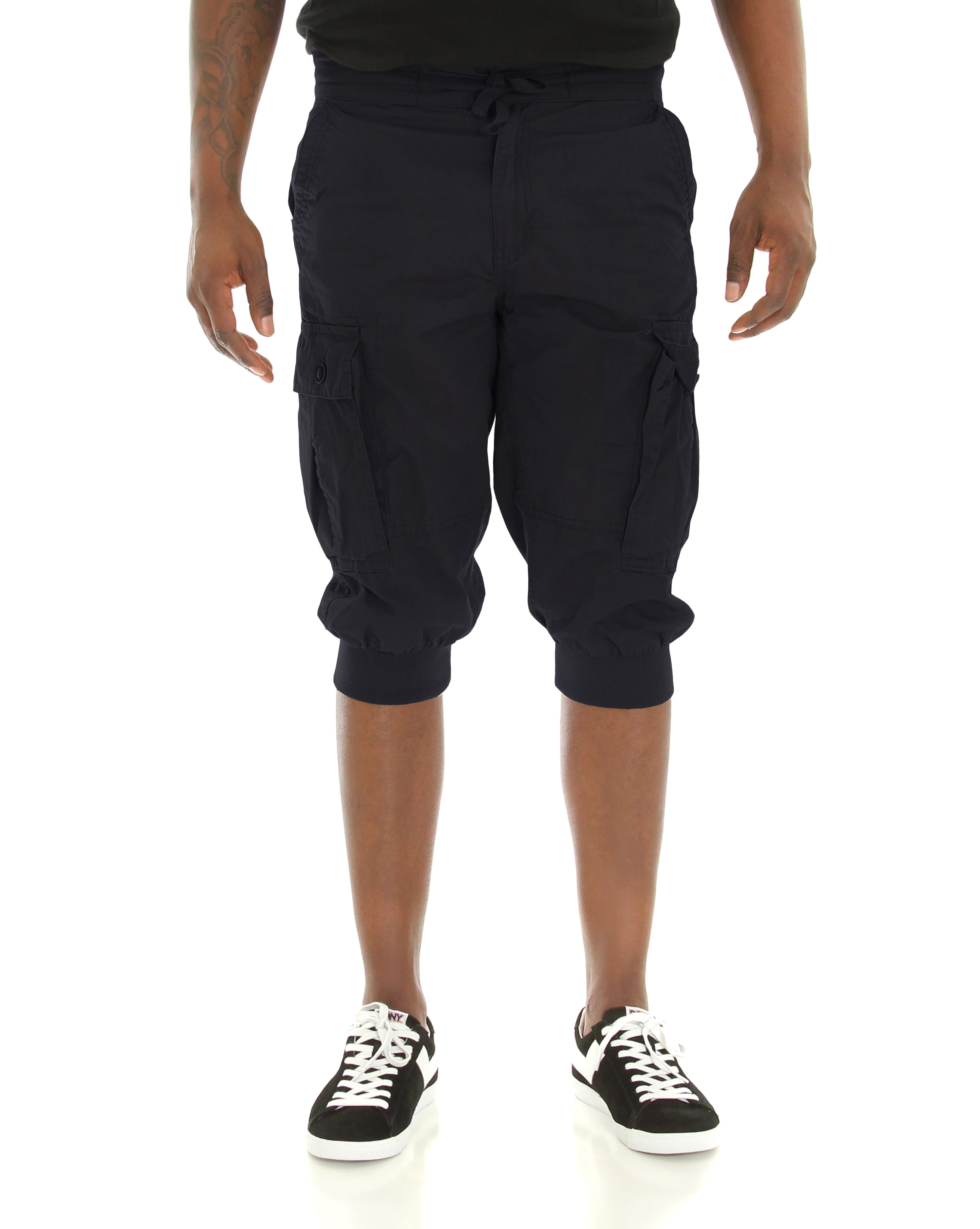 Light Twill Cargo Capri Jogger Pants 