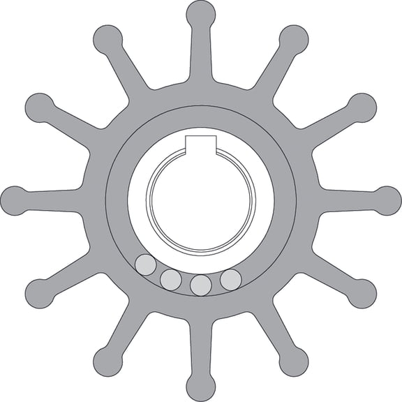 Johnson Pump 09-702B-1 Original Impeller, MC97 - 2.57" OD x 1.63" W