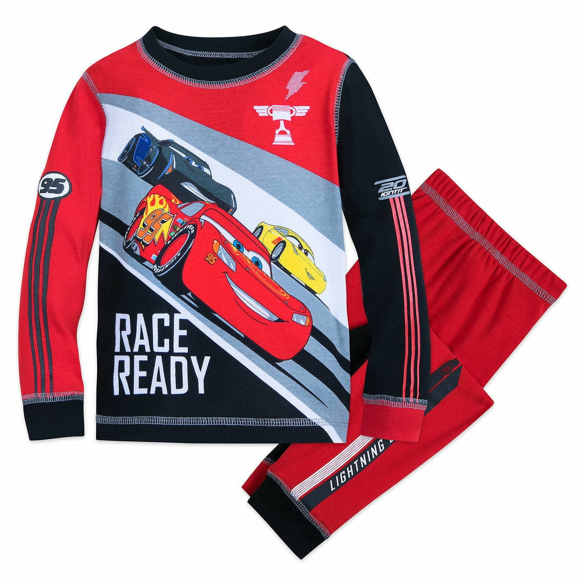 Disney Store Cars Lightning McQueen 2PC Long Sleeve Tight Fit Pajama