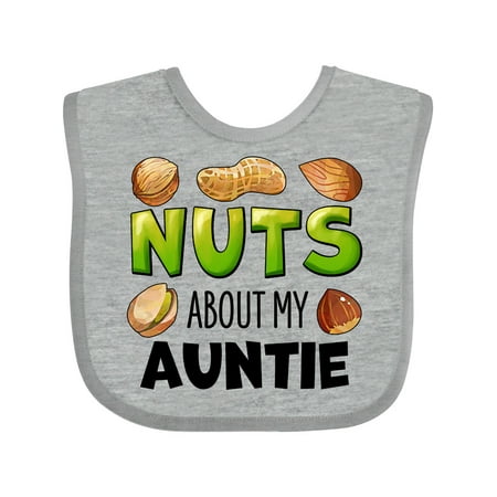 

Inktastic Nuts About My Auntie Peanut Almond Pistachio Gift Baby Boy or Baby Girl Bib