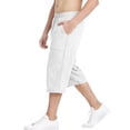 thumbnail image 4 of OGLCCG Long Shorts for Boys Casual Elastic Waist Drawstring Below Knee 3/4 Pants Loose Wide Leg Sports Capri Pants with Pockets 4-15 Years, 4 of 6