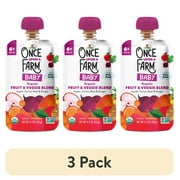 (3 pack) Once Upon a Farm Apple, Carrot and Beet Organic Baby Food Pouch, 3.2oz