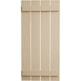 thumbnail image 3 of Ekena Millwork 23 1/2"W x 48"H Rustic Four Board Spaced Board-n-Batten Sandblasted Faux Wood Shutters (Per Pair), Primed Tan, 3 of 11