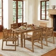 thumbnail image 4 of [Only 1 Table,Chairs Not Included] Dycanpo 6-Person Outdoor Dining Table, Weather-Resistant Rectangle Patio Table, 60x32x30in, Teak, 4 of 10