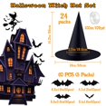 thumbnail image 2 of Gorro de bruja Legigo para decoración de Halloween, 24 unidades, con pegatinas 3D con forma de murciélago, 2 of 7