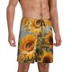 thumbnail image 2 of Balery Sunflower Field Art Pantalones cortos de pijama de punto de algodón para hombre con cinturilla y bolsillos-X-Large, 2 of 6