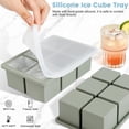 thumbnail image 3 of Bandeja para cubitos de hielo SAWNZC grande de silicona, paquete de 3 con tapa de 1.9 pulgadas, 3 of 7