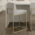 thumbnail image 5 of Amisco Derry 26 In. Counter Stool - Light Grey Polyester / Golden Metal, 5 of 9
