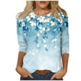 thumbnail image 2 of Womens Summer Shirts and Tops Women Clothes Summer Womens 3/4 Length Sleeve Tops Casual Oversized Tops for Women Printed T Shirts for Women Loose Fit, 2 of 5