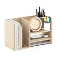 thumbnail image 2 of Furinno Hermite Desk Organizers, Office Organization with Accessories and Vertical File Holder, Desktop Book Shelf, for Office Supplies, Desk Accessories, for Study Room, Dorm, Natural Oak, 2 of 6