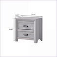 thumbnail image 2 of Contemporary Rustic Gray Wooden Nightstand with 2 Storage Drawers, 2 of 5