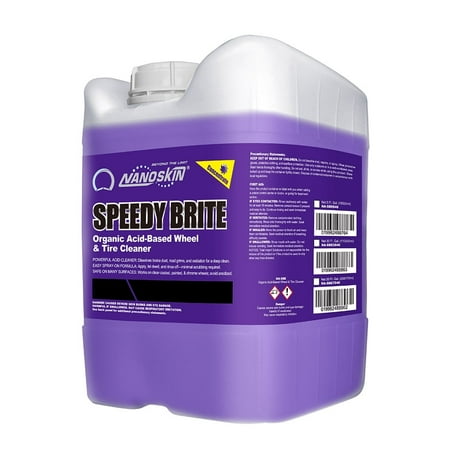Nanoskin SPEEDY BRITE Professional Wheel & Tire Acid Cleaner 5 Gallons - Car Wash Wheel Cleaning Spray For Car Detailing | Works with Wheel Brush & Tire Brush | Melt Away Rust, Brake Dust, Road Grim