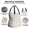 thumbnail image 3 of Pioneer Flower Floral Print Pattern Drawstring Insulated Lunch Bag for Women, Stain-Resistant Large Lunch Tote with Multi-Pockets for Work Office, 3 of 6
