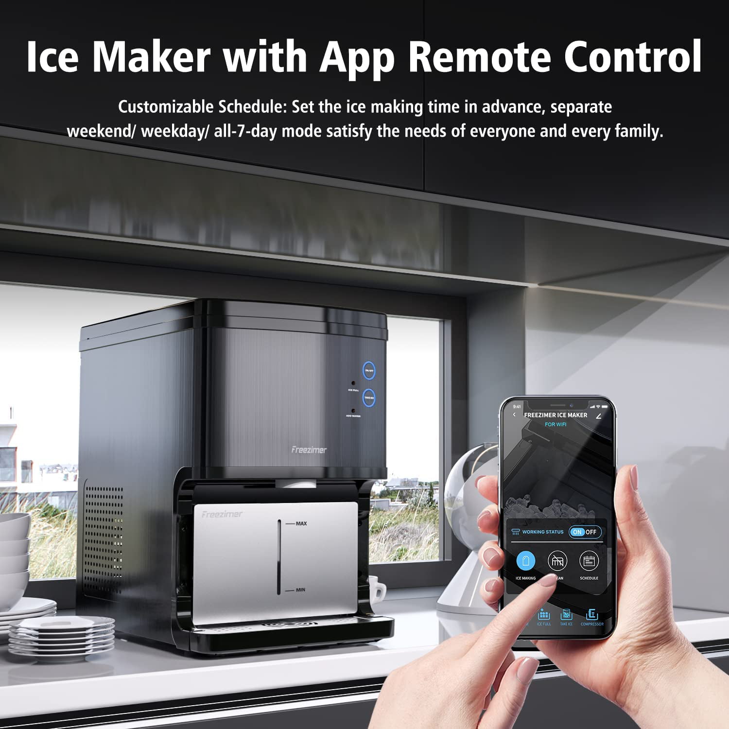 Freezimer DreamiceX2  Nugget Ice Maker Countertop with Chewable