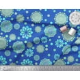 thumbnail image 2 of Soimoi Blue Cotton Duck Fabric Artistic Flower & Geometric Print Fabric by the Yard 42 Inch Wide, 2 of 3