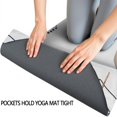 thumbnail image 3 of Blue Boho Abstract and Plant Pattern Hot Yoga Mat Towel Non Slip for Hot Yoga - Quick-Drying Yoga Mat Cover with 4 Corner Pockets with Travel Bag - Hot Yoga Towel Non Slip 74"x26", 3 of 6