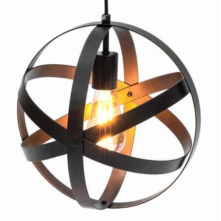 Best Choice Products Hanging Metal Spherical Pendant Chandelier Lighting Fixture (Bronze)