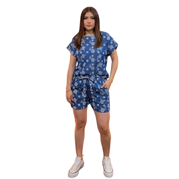 YARETNI MODA Conjunto Para Dama Hermoso Casual Blusa Y Short Bordado