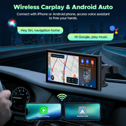 Lamtto Wireless Carplay &Android Auto with 4K Dash cam,10.26 Inch Protable Carplay Screen for Car,1080P Backup Camera, Digital Media Receivers with Voice Control/Bluetooth/G-Sensor/GPS/Mirror Link