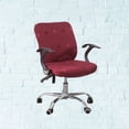 thumbnail image 2 of KAKOWELY desk chair cover Armchair Slipcover Simple Pattern Removable Split Type Stretch Computer Office Chair Cover Protector (Deep Red Chairback Cover with Seat Cover）, 2 of 5