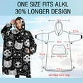 thumbnail image 4 of Oversized Wearable Blanket Hoodie,Bat Silhouette Halloween Pattern Sherpa Blanket Hoodie with Super Pockets,Super Warm Fuzzy Pullover for Women & Men, 4 of 6