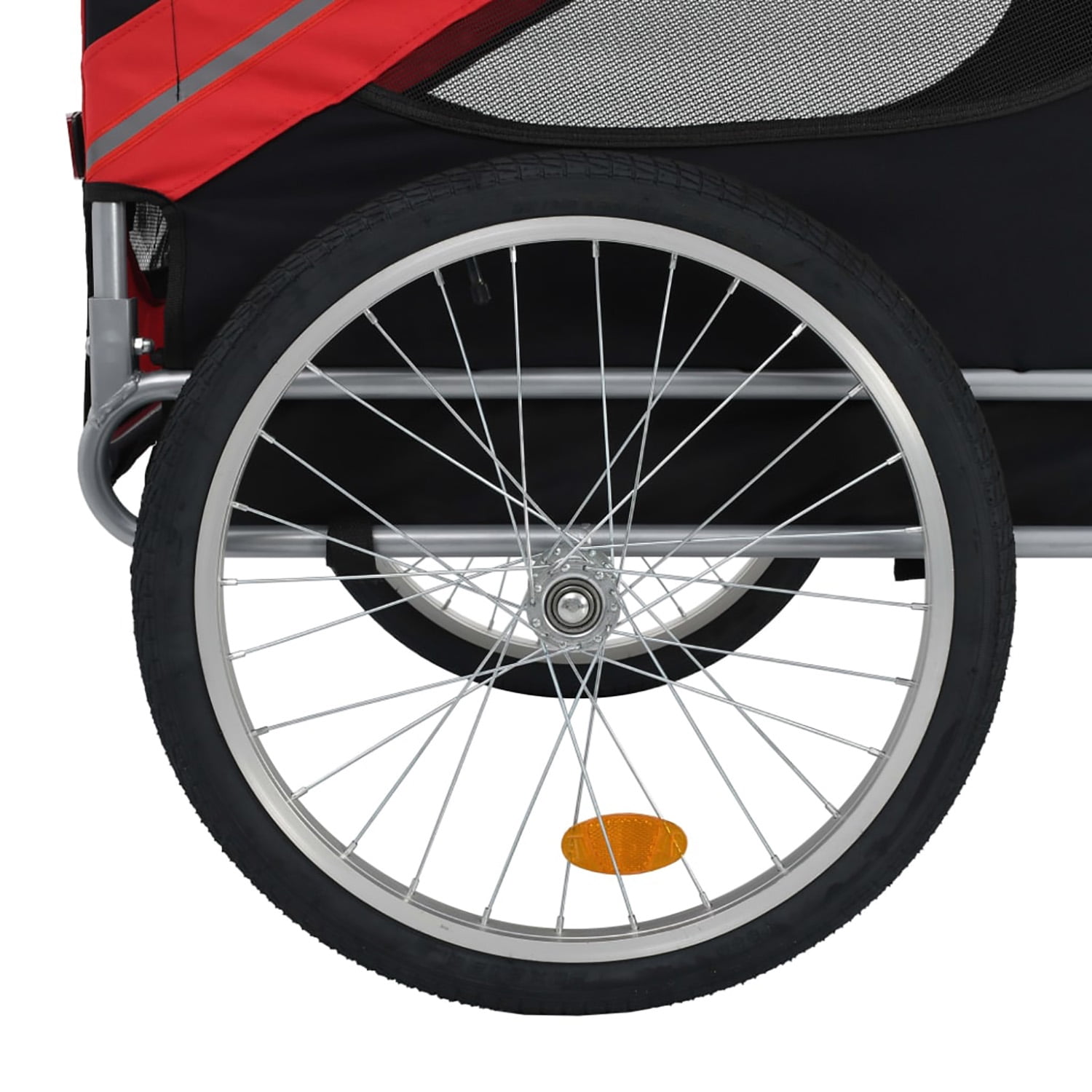 Pefilos 2 in 1 Dog Bike Trailer for Small and Medium Dogs, Pet Stroller Bicycle Carrier w/Hitch, Suspension, Visibility Flag and Reflectors, 55lb Weight Capacity, Red Pefilos 2 in 1 Dog Bike Trailer for Small and Medium Dogs, Pet Stroller Bicycle Carrier w/Hitch, Suspension, Visibility Flag and Reflectors, 55lb Weight Capacity, Red