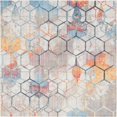 thumbnail image 1 of Unique Loom Rainbow Geometric Trellis Rug 8' x 8' Square White/Blue, 1 of 1