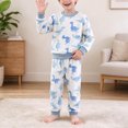 thumbnail image 2 of Splozh Baby Girl Fall Outfit Fashion, Baby Boys Girls Flannel Fleece Warm Winter Loungewear Set,Blue,3-4 Years, 2 of 8