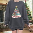 thumbnail image 2 of Towmus Ladies Winter Cute Blouse Womens Long Sleeve Merry Christmas Tree Bright Graphic Printed Fall Winter Pullover Tops, 2 of 6