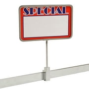 Rectangular Retail Rack Chrome Frame Magnetic 7" x 11" Sign Holder Sale Card Display 13.4" H, 10 Pack