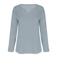 thumbnail image 4 of Breezora Relaxed Fit V Neck Long Sleeve Tee for Women Soft Stretch Essential Top for Workout Yoga and Daily Comfort Wear XL Size Grey, 4 of 6