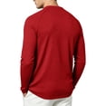 thumbnail image 4 of Men's Henley Waffle T-Shirt Long Sleeve Casual Lightweight Pullover Shirts Soft Stretch Tees for Business Golf,M, 4 of 8