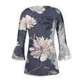 thumbnail image 5 of Vivianyo HD Women's 3/4 Sleeve Blouse Women Fashion Printed Casual V-Neck Short Sleeve Loose T-Shirt Blouse Tops, 5 of 5