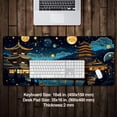 thumbnail image 2 of Dreamscape Desk Mat, Ancient Village And Lake Design, Golden Black And Azure, Desktop Accessory, Orient Scene Office Mouse Pad XXL XL, Large Keyboard Laptop Mat Pad, Desktop Mat Pad, Desk Setup, 2 of 6