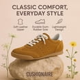 thumbnail image 4 of Cushionaire Tock Genuine Leather Lace-Up Casual Sneakers for Women – Retro-Inspired Tennis Shoe with Gum Rubber Outsole, Cushioned Arch Support, Lightweight Low Top Trainer, 4 of 12