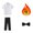Black-Bow#1, variant on Purcolt Boys 3 Piece Formal Matching Set Dressy Casual Short Sleeve Point Collar Shirt Black Pocket Dress Pants with Necktie or Bow Tie for 2-15Years