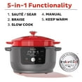 Instant Precision 6Quart MultiFunction Slow Cooker Dutch Oven, Red