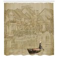thumbnail image 3 of Vintage Boat Shower Curtain, Vietnam Scenery with A Traditional Ship Sailing on River Asian Culture View, Fabric Bathroom Set with Hooks, 69W X 84L Inches Extra Long, Sepia Beige, by Ambesonne, 3 of 3