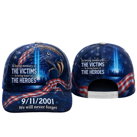 WULMLEO 911 Memorial 25th Anniversary Hats We Will Never Forget 911 Memorial Caps Women Men Patriotic American Flag Baseball Hat E One Size