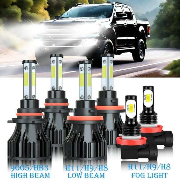 H11 9005 High&Low Beam for Ford Ranger 2019 2020 2021 LED Headlights Fog Lights 6pcs