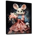 thumbnail image 2 of Designart "Elegance of Cute Mouse in Pink Rococo Dress I" Animals Framed Wall Art - Modern Pink Rodent Living Room Framed Canvas Art, 2 of 6