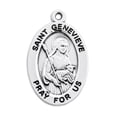 thumbnail image 3 of St. Genevieve Sterling Silver Medal Necklace, 3 of 10