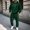 Army Green, variant on WIZUTIZ Men's Winter Set Solid Color Hooded Sweatshirt Long Sleeve Zippered Pocket Top Elastic Waist Cuffed Sweatpants Two-Piece Outfit Polyester for Outdoor Sports Daily Casual Mens Fashion