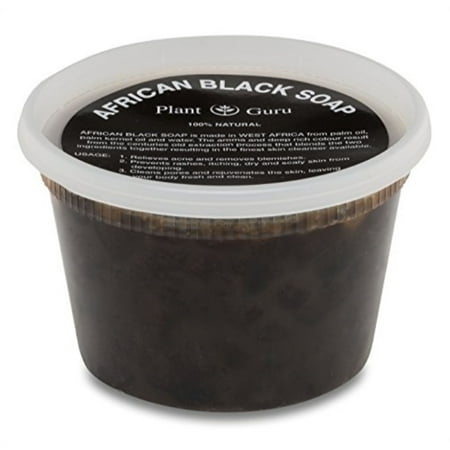 raw african black soap paste 16 oz. from ghana - 100% natural acne treatment, aids against eczema & psoriasis, dry skin, scar removal, pimples and blackhead, face & body