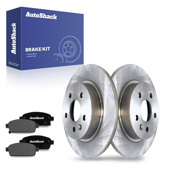 AutoShack 10.55" (267.9 mm) Rear Solid Brake Rotors   Ceramic Brake Pads | Replacement for 2010-2015 Chevrolet Cruze 2013-2017 Buick Encore 2013-2016 Chevrolet Sonic | 6-PC Brake Kit